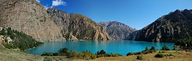 Panorama phoksumdo lake from camp.jpg