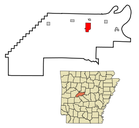 Perry County Arkansas Incorporated and Unincorporated areas Perryville Highlighted.svg