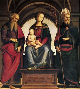 Image illustrative de l'article La Vierge à l'Enfant entre les saints Jean et Augustin