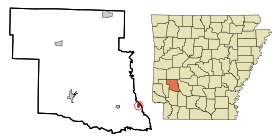 Pike County Arkansas Incorporated and Unincorporated areas Antoine Highlighted.svg