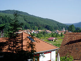 Vue du village et de la vallée du Falkensteinerbach