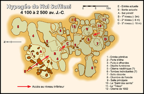 Plan de l'hypogée de Ħal Saflieni (4100-2500 av. J.‑C.)