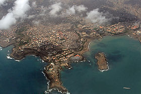 Vue aérienne de Praia