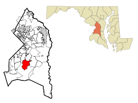Prince George's County Maryland Incorporated and Unincorporated areas Clinton Highlighted.svg