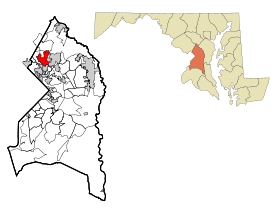Prince George's County Maryland Incorporated and Unincorporated areas College Park Highlighted.svg