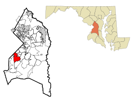 Prince George's County Maryland Incorporated and Unincorporated areas Oxon Hill-Glassmanor Highlighted.svg