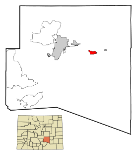 Pueblo County Colorado Incorporated and Unincorporated areas Avondale Highlighted.svg