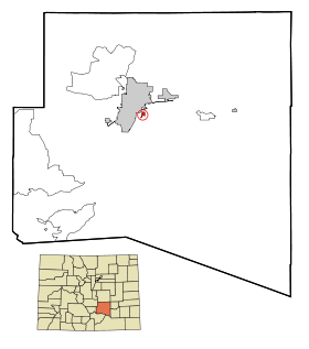 Pueblo County Colorado Incorporated and Unincorporated areas Salt Creek Highlighted.svg