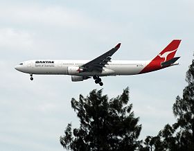 Airbus A330 de la compagnie Qantas victime de l'incident.