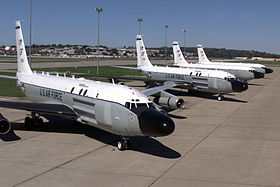 RC-135 Cobra Ball aircraft parked at Offutt.jpg