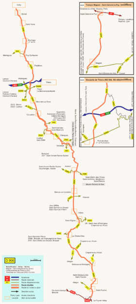 Carte de la route D 906
