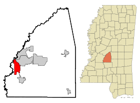Rankin County Mississippi Incorporated and Unincorporated areas Richland Highlighted.svg