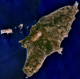 Vue satellite de Rhodes