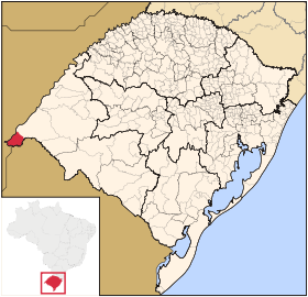 Localisation de Barra do Quaraí sur une carte