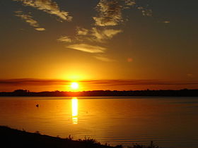 Coucher de soleil sur le rio uruguai