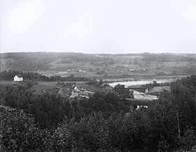 La rivière Saint John et Eel River Bridge, N.-B., vers 1915