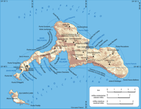 Carte de l'Île Robinson Crusoe.