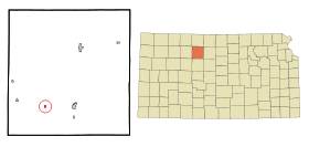 Rooks County Kansas Incorporated and Unincorporated areas Zurich Highlighted.svg