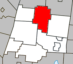 Localisation de la municipalité dans la MRC de La Haute-Yamaska