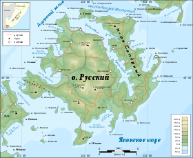 Carte de l'île Rousski.