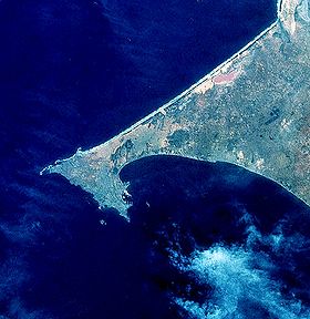 Image satellite de la presqu'île du Cap-Vert.