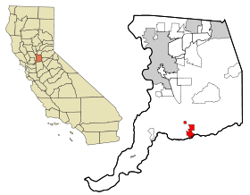 Sacramento County California Incorporated and Unincorporated areas Galt Highlighted.svg