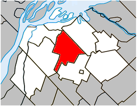 Localisation de la municipalité dans la MRC de Pierre-De Saurel