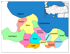 Districts de la province de Samsun