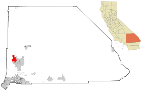 San Bernardino County California Incorporated and Unincorporated areas Adelanto Highlighted.svg