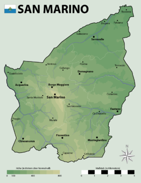 carte : Géographie de Saint-Marin