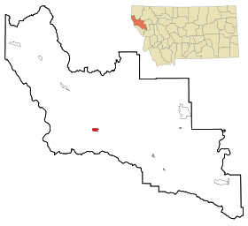 Sanders County Montana Incorporated and Unincorporated areas Thompson Falls Highlighted.svg