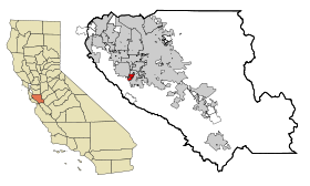 Santa Clara County California Incorporated and Unincorporated areas Monte Sereno Highlighted.svg