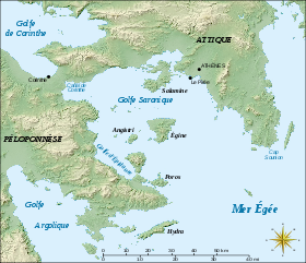 Saronic Gulf map-fr.svg