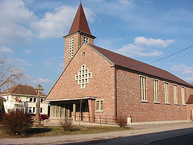 L'église construite après la guerre de 39-45