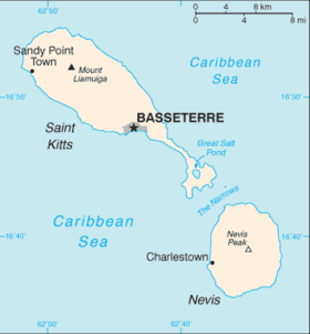 carte : Géographie de Saint-Christophe-et-Niévès