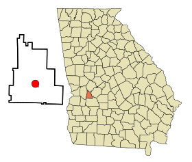 Schley County Georgia Incorporated and Unincorporated areas Ellaville Highlighted.svg