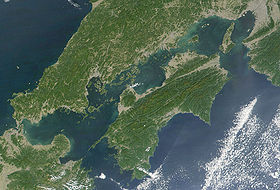 Image satellite de Shikoku.