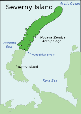 Carte de l'île Severny.