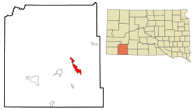 Shannon County South Dakota Incorporated and Unincorporated areas Porcupine Highlighted.svg