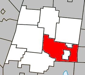 Localisation de la municipalité de canton dans la MRC de La Haute-Yamaska