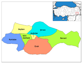 Districts de la province de Siirt