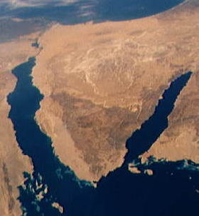 Image satellite du Sinaï.