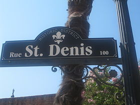 Nom de rue de Natchitoches en l'honneur de  Louis Juchereau de Saint-Denis