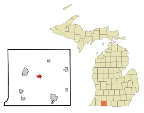 St. Joseph County Michigan Incorporated and Unincorporated areas Centreville Highlighted.svg