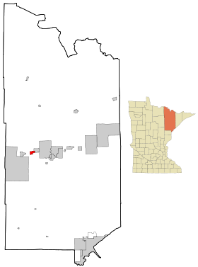 St. Louis County Minnesota Incorporated and Unincorporated areas Buhl Highlighted.svg