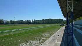 St Gervais racecourse- stand and track.JPG
