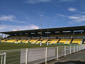 Photo de la nouvelle tribune du stade Marcel Deflandre