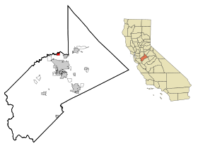 Stanislaus County California Incorporated and Unincorporated areas Del Rio Highlighted.svg