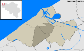 Localisation de Stene au sein d'Ostende