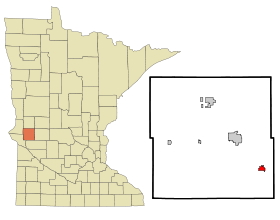 Stevens County Minnesota Incorporated and Unincorporated areas Hancock Highlighted.svg
